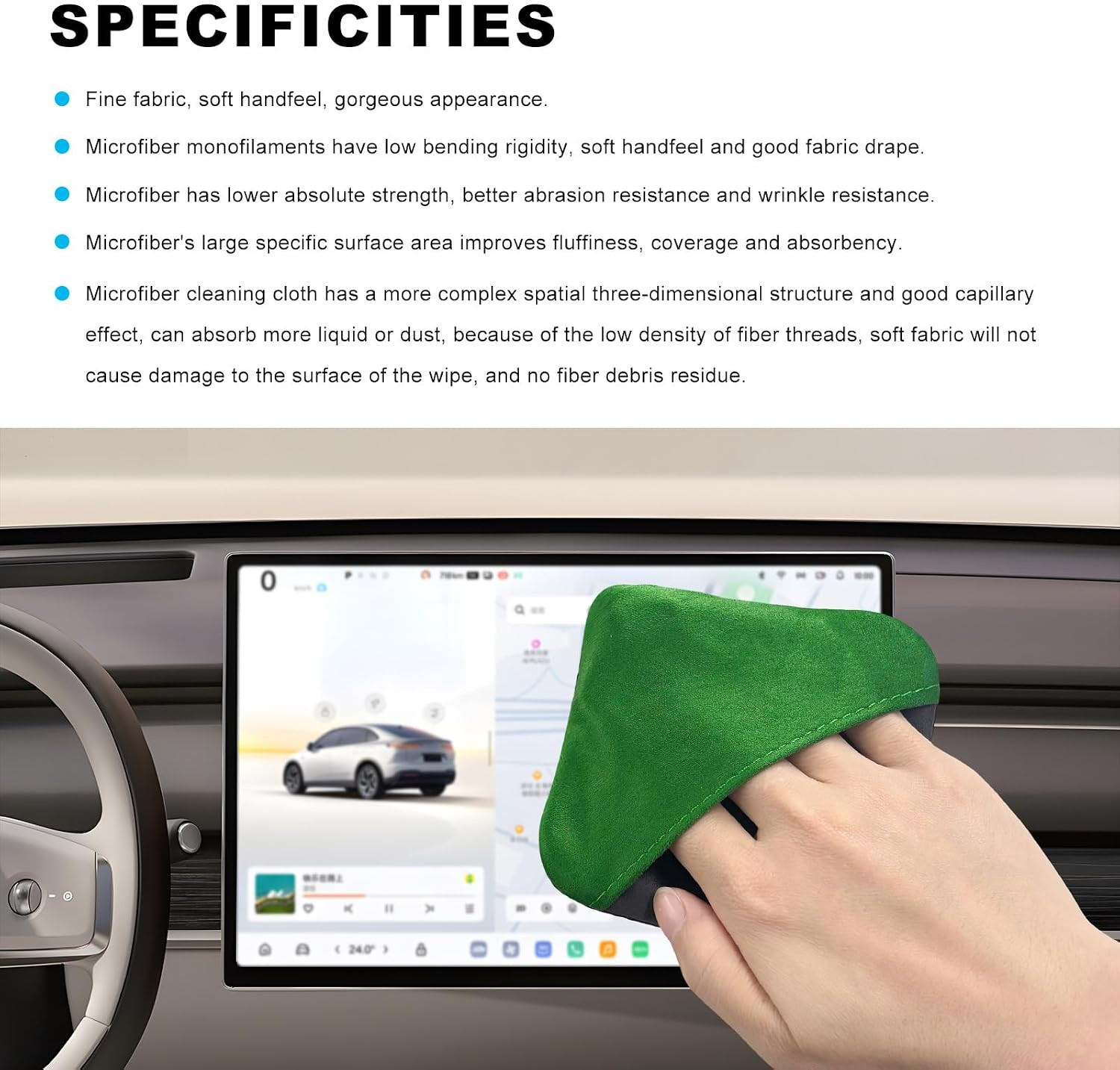 Car Screen Cleaner, Microfiber Auto Screen Cleaning Pad, Foldable Touch Screen C
