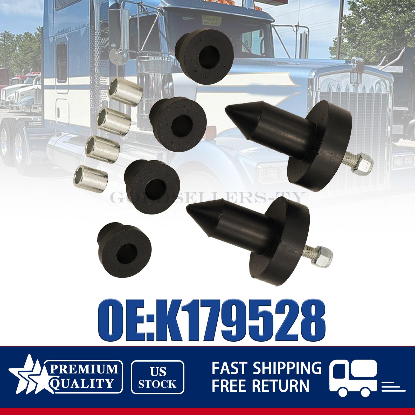 NEW For Kenworth W900A W900B W900L T300 T600 T600B Hood Guide Pin Bushings