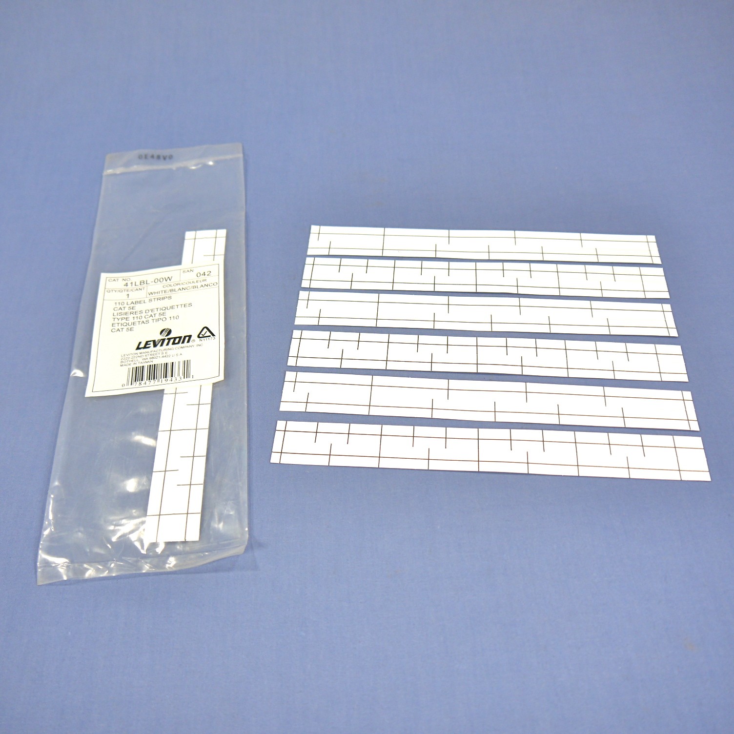 12 Leviton White Labels for Cat 5e 110-Type Telephone Wiring Base Lined 41LBL-W