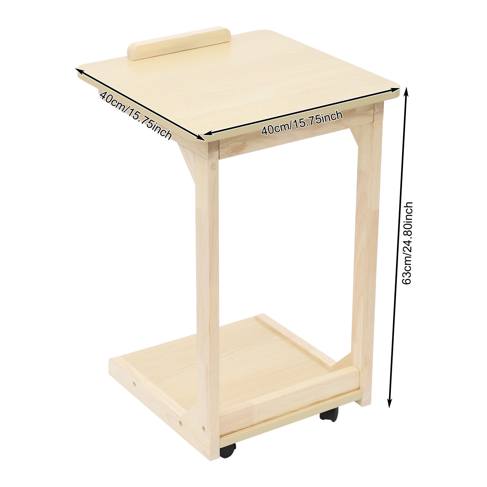 Movable Solid Wood Home Side Square Folding Coffee Side Table Adjustable Angle
