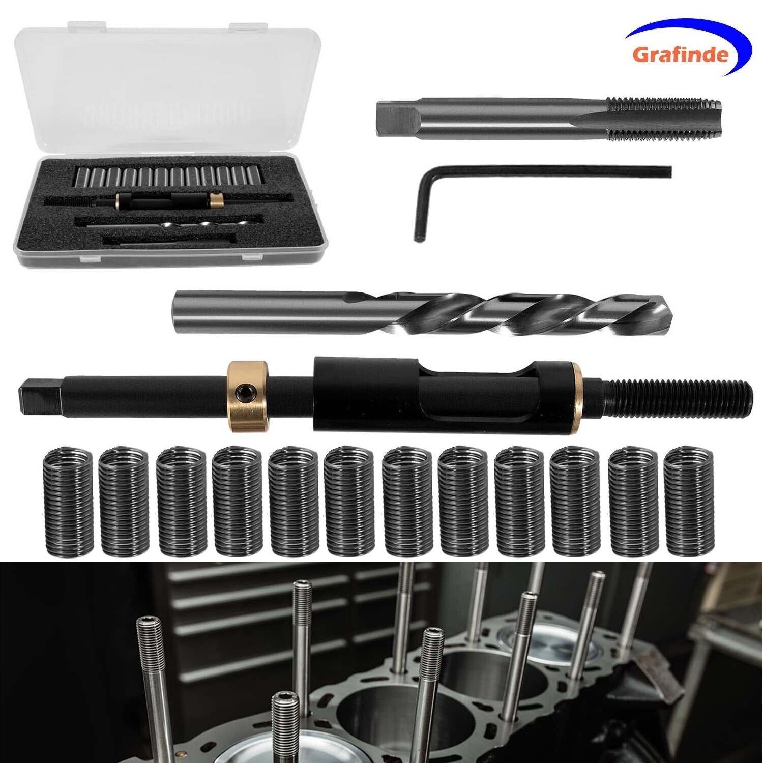 M11 x 1.5 Head Bolt Thread Repair Kit for Toyota Honda Ford GM Nissan Cadillac