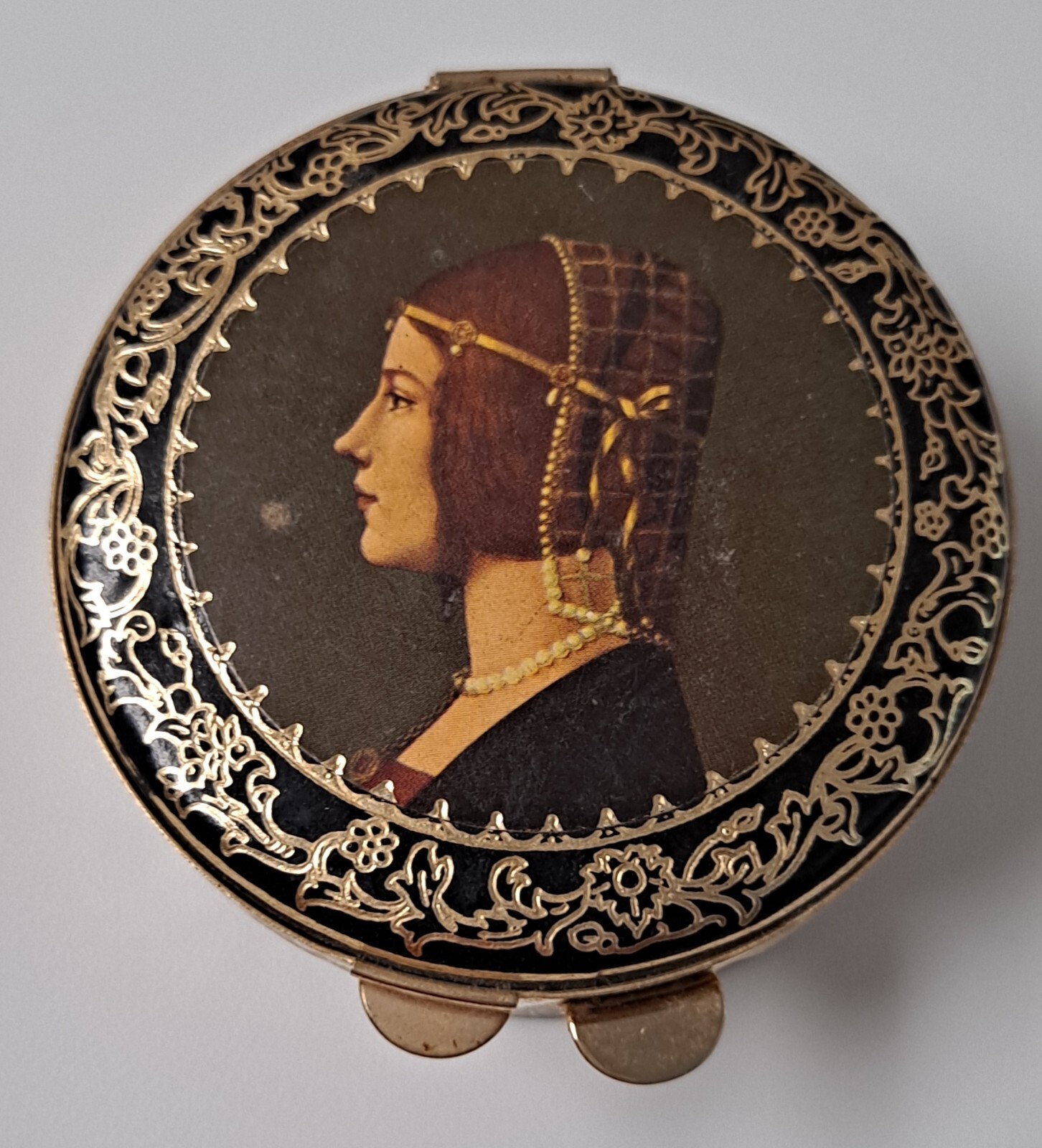 Woman's Face Trinket Box lined highly decorative jewelry box