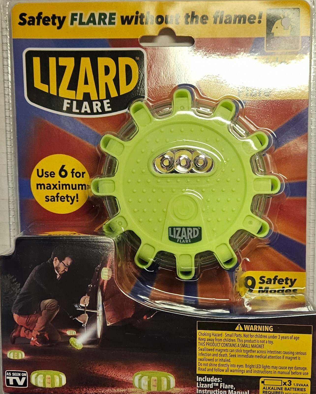 Lizard Flare Flameless Roadside Emergency Bright LED Safety Flare AS seen onTV