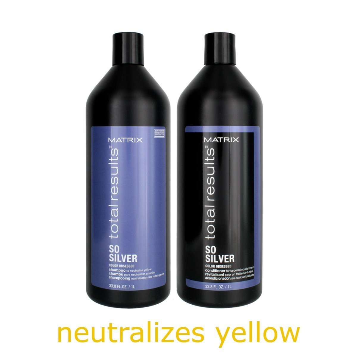 Matrix Total Results So Silver Shampoo and Conditioner 33.8oz with two pumps