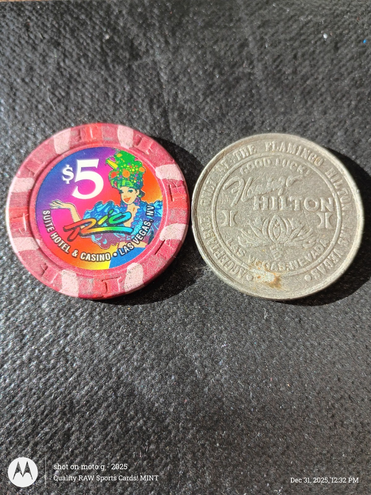 VINTAGE 1984 FLAMINGO HILTON CASINO $1 & RIO $5 LAS VEGAS NEVADA