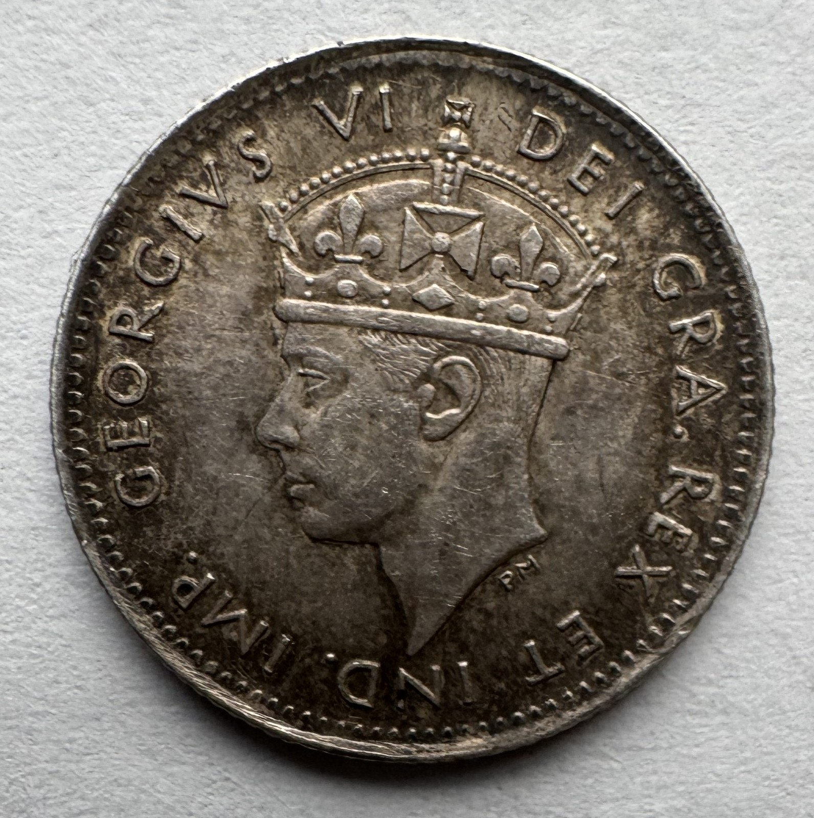 CANADA NEWFOUNDLAND 1944-C 5 CENTS .800 SILVER KM# 19a GEORGE VI ORIGINAL CH AU