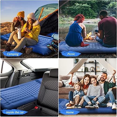 Camping Sleeping Pads，Extra Thick 5 Inch Inflatable Sleeping Mat Single Blue