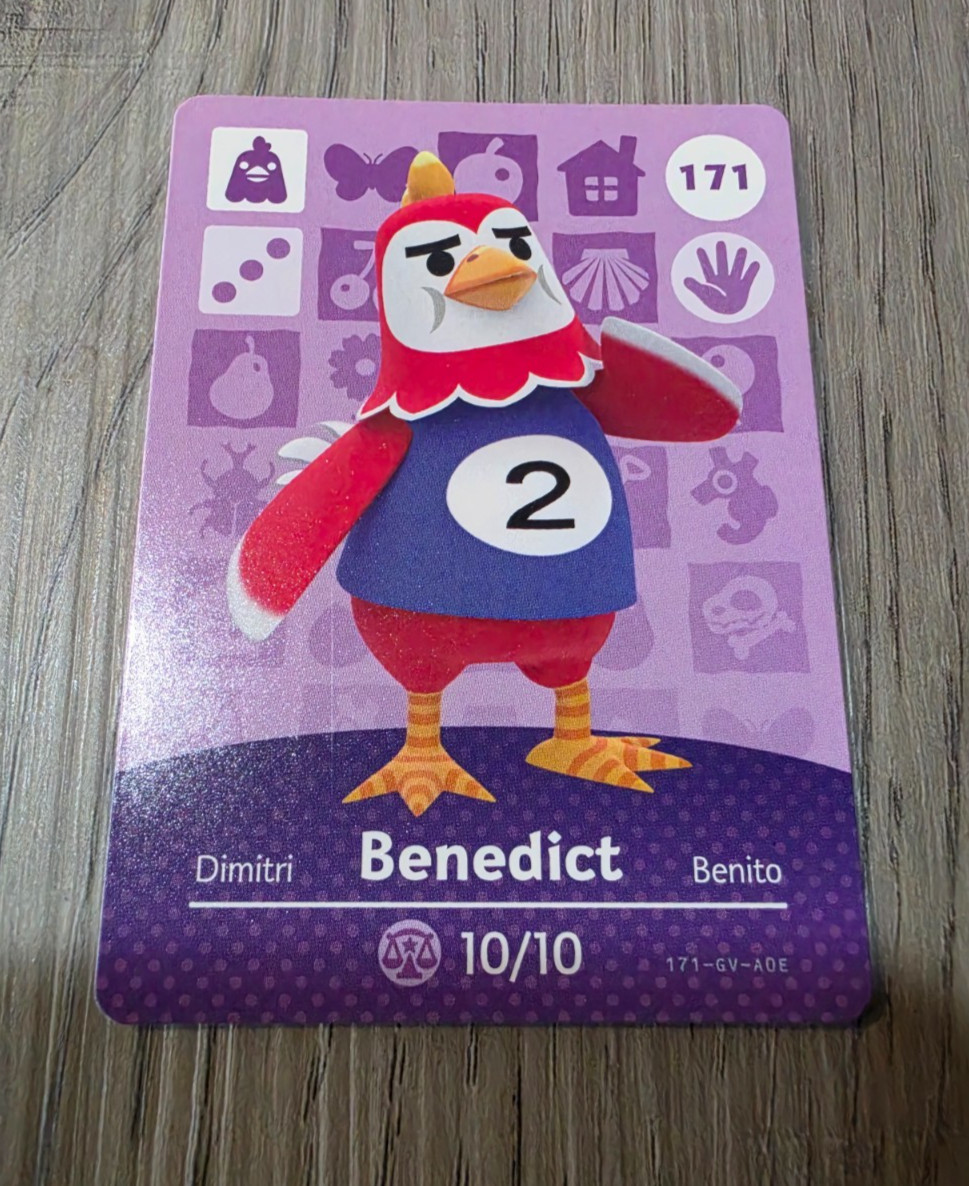 Benedict #171 Amiibo Card Nintendo Switch Animal Crossing
