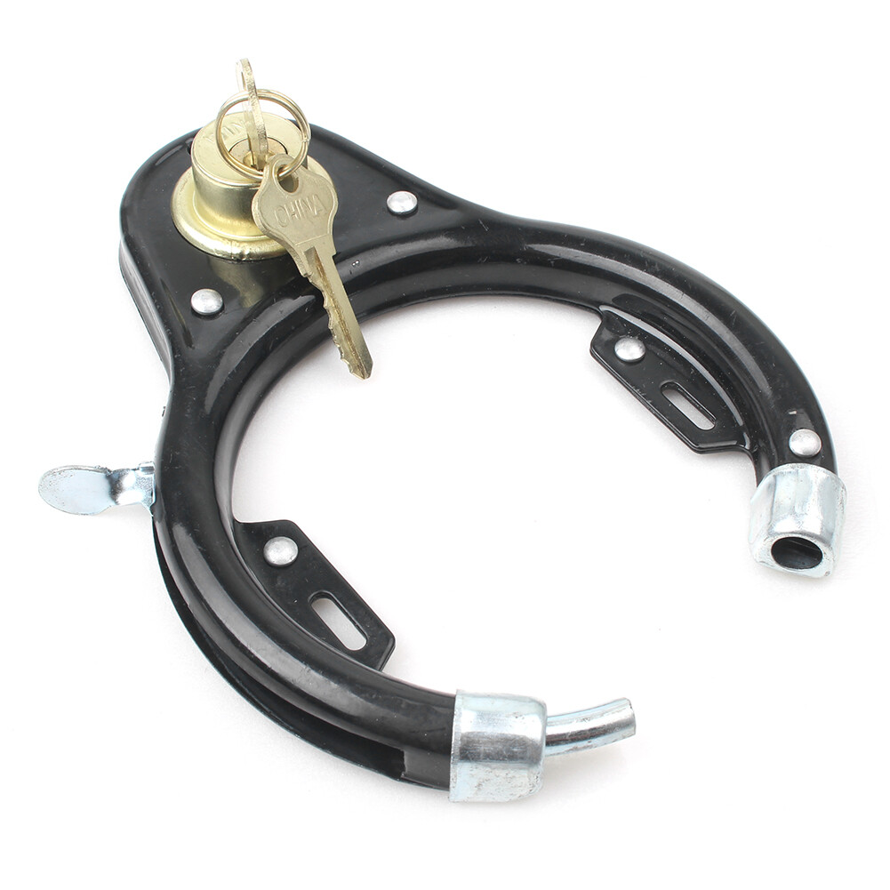 U-Lock Wheel Lock Set w/2 Keys For Vintage Bicycle Cycling Iron Black 220g USA