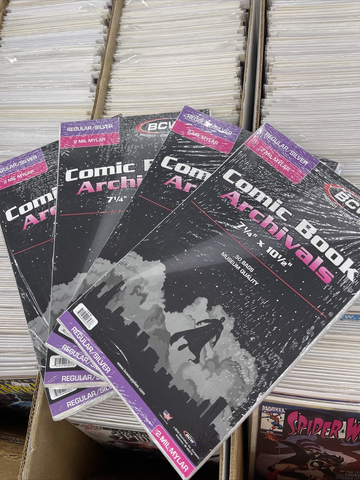 4 Packs 50 New BCW Slver Age Comic Book ARCHIVALS - 2 Mil Mylar Bags - Acid Free