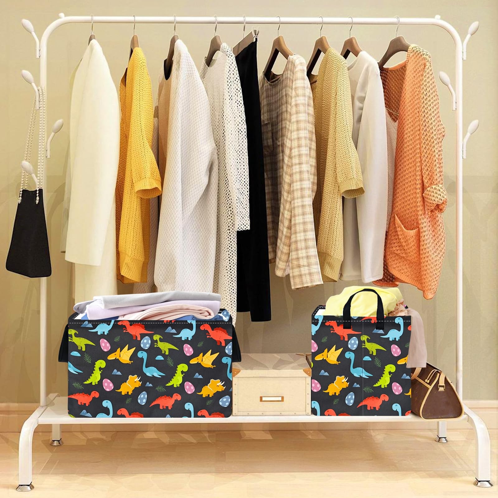 VAIVUSTO Easter Storage Basket Easter Bunny Storage Bin Collapsible Nursery H...