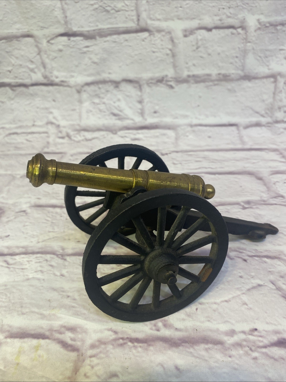 Vintage Civil War Replica Canon Brass Cast Iron Made In USA