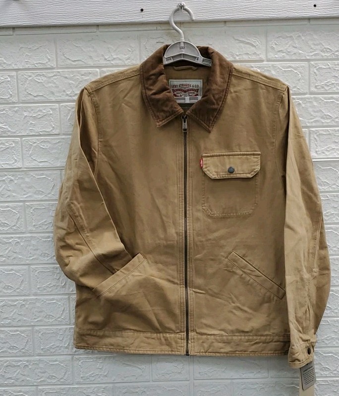 New Levi's Full Zip Utility Jacket Brown Size M
