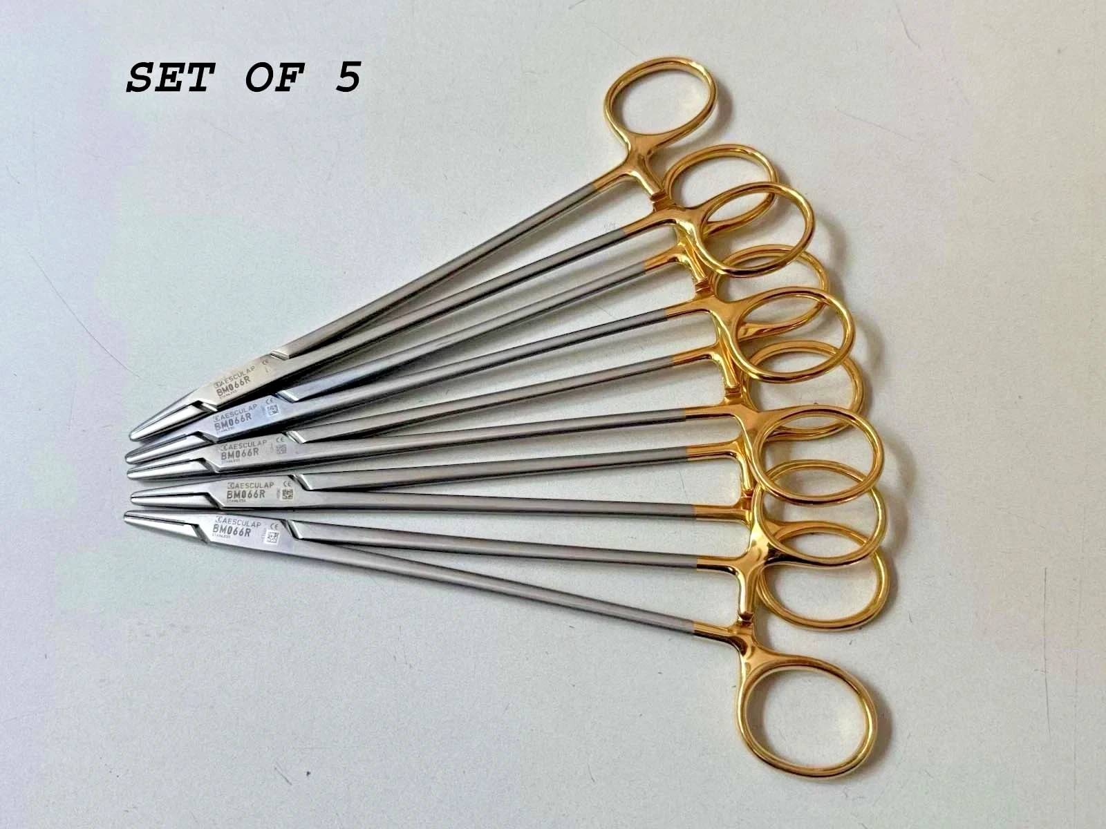 Aesculap BM066R ( LOT OF 5 ) 180mm Needle Holder FINE GRIP 7" FOR SURGICAL
