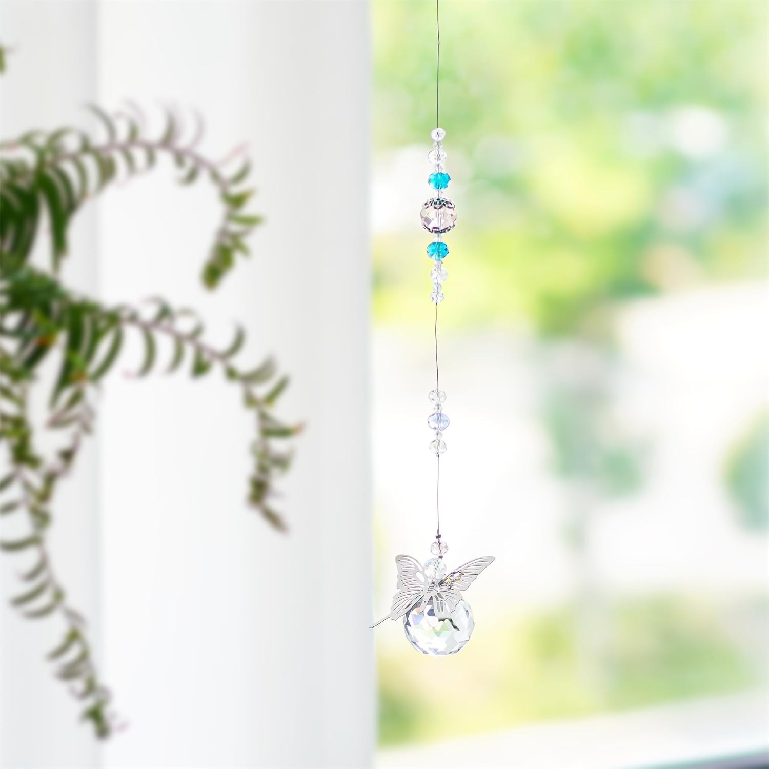 Stunning Handmade Butterfly Crystal Prism Suncatcher - Light & Rainbow Effects