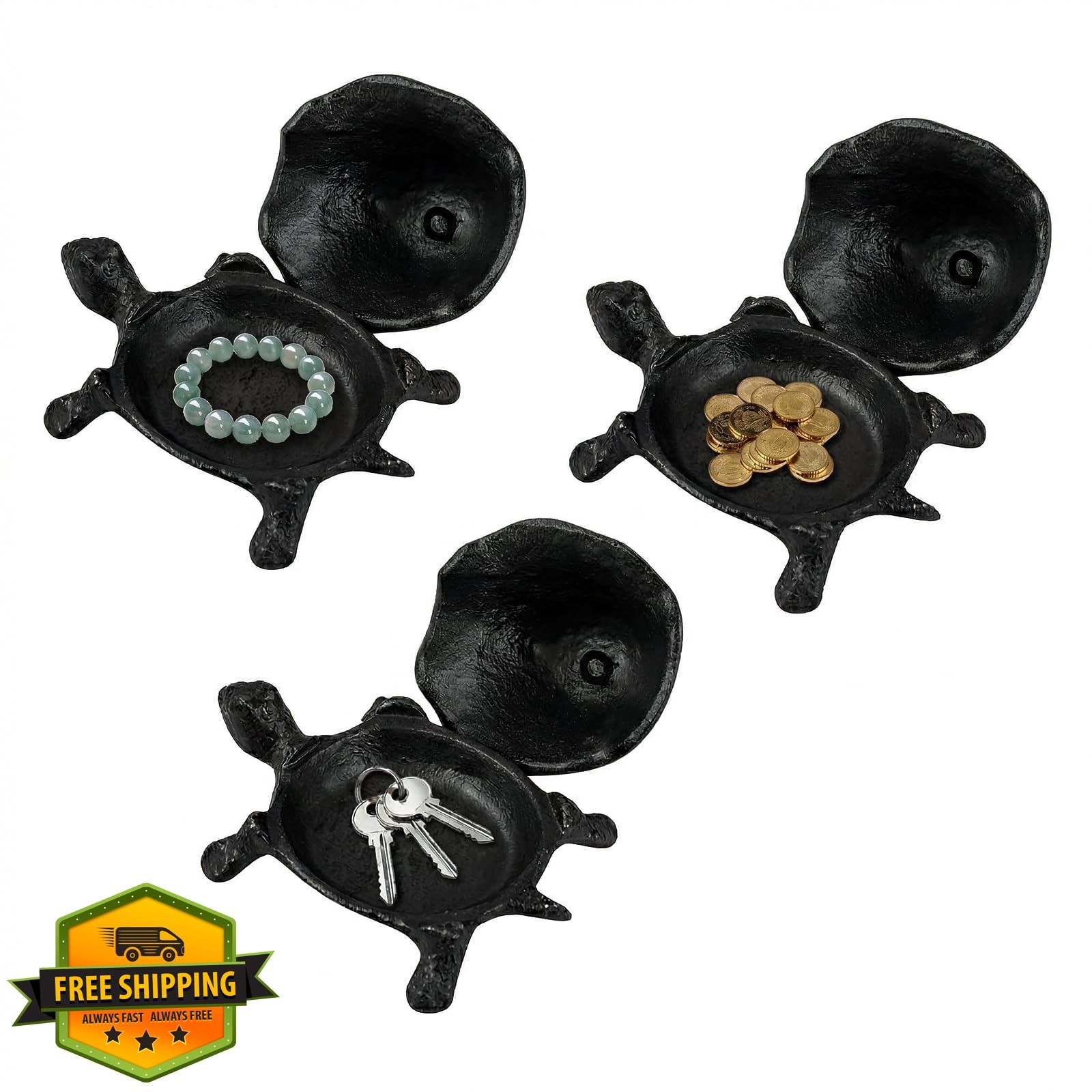 Exliu Cast Iron Turtle Key Hider Black