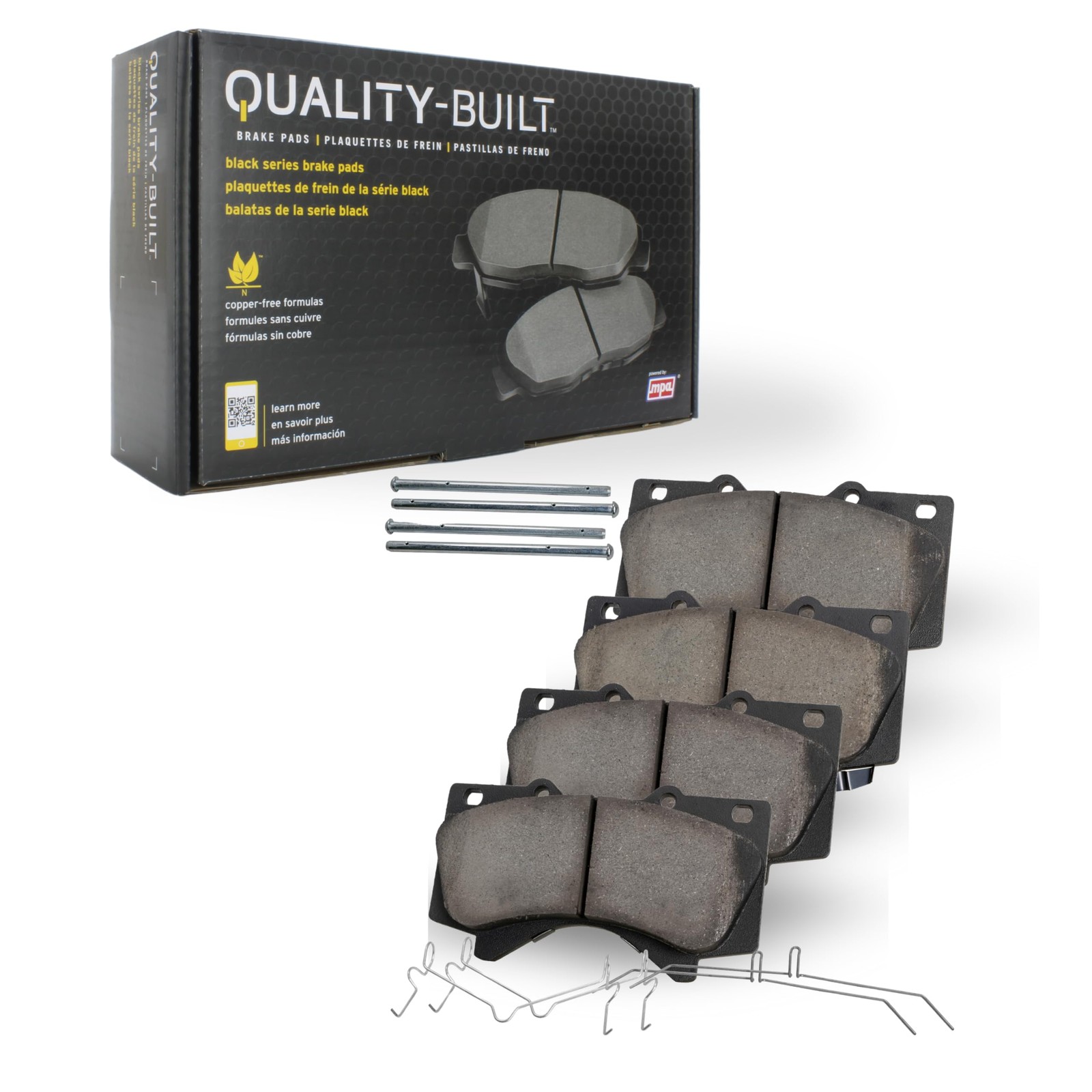 QUALITY-BUILT Rear Semi-Metallic Brake Pads, Black Series 1003-2236M, Compatible