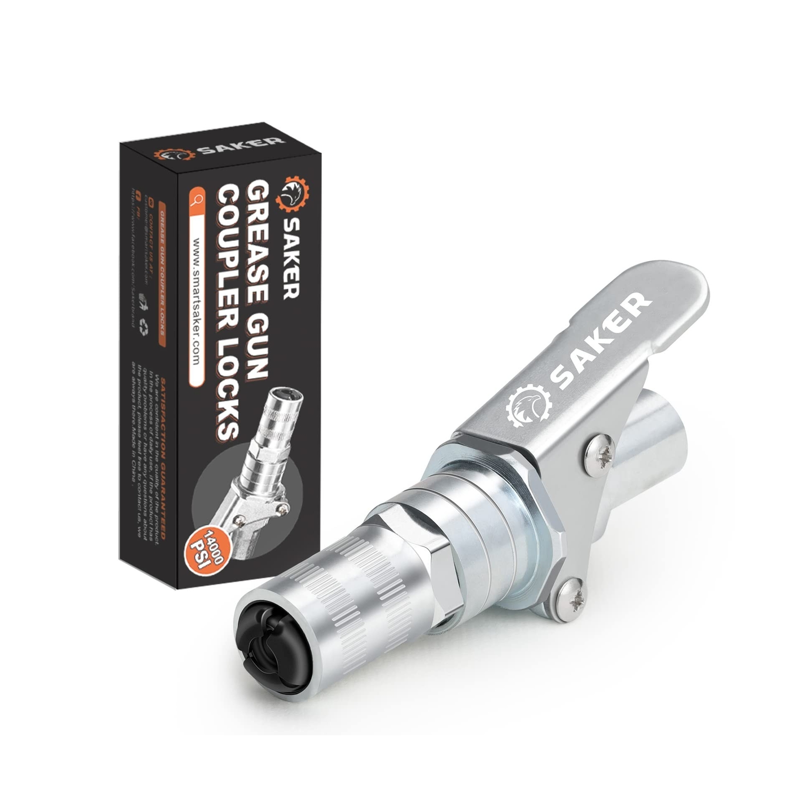 Saker Grease Gun Coupler-Upgrade to 14000 PSI,Duty Quick Release Grease Coupl...