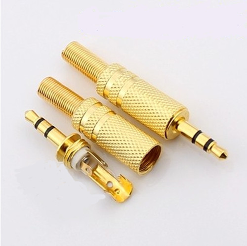 10pcs 3.5mm 1/8" Stereo Male Audio TRS Gold Plated Jack Plug Adapter Connector