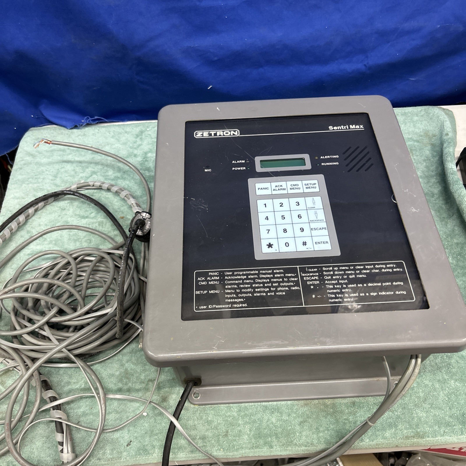 Alarm Panel Zetron SentriMax Model 1550 Untested