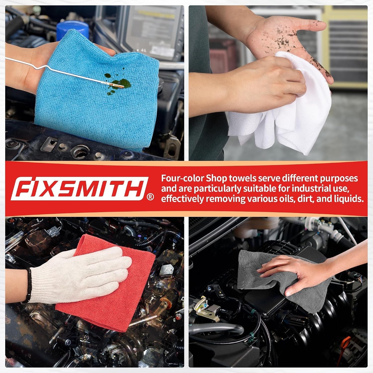 Microfiber Car Cleaning Rags, 24-Piece Set - Durable & Machine Washable