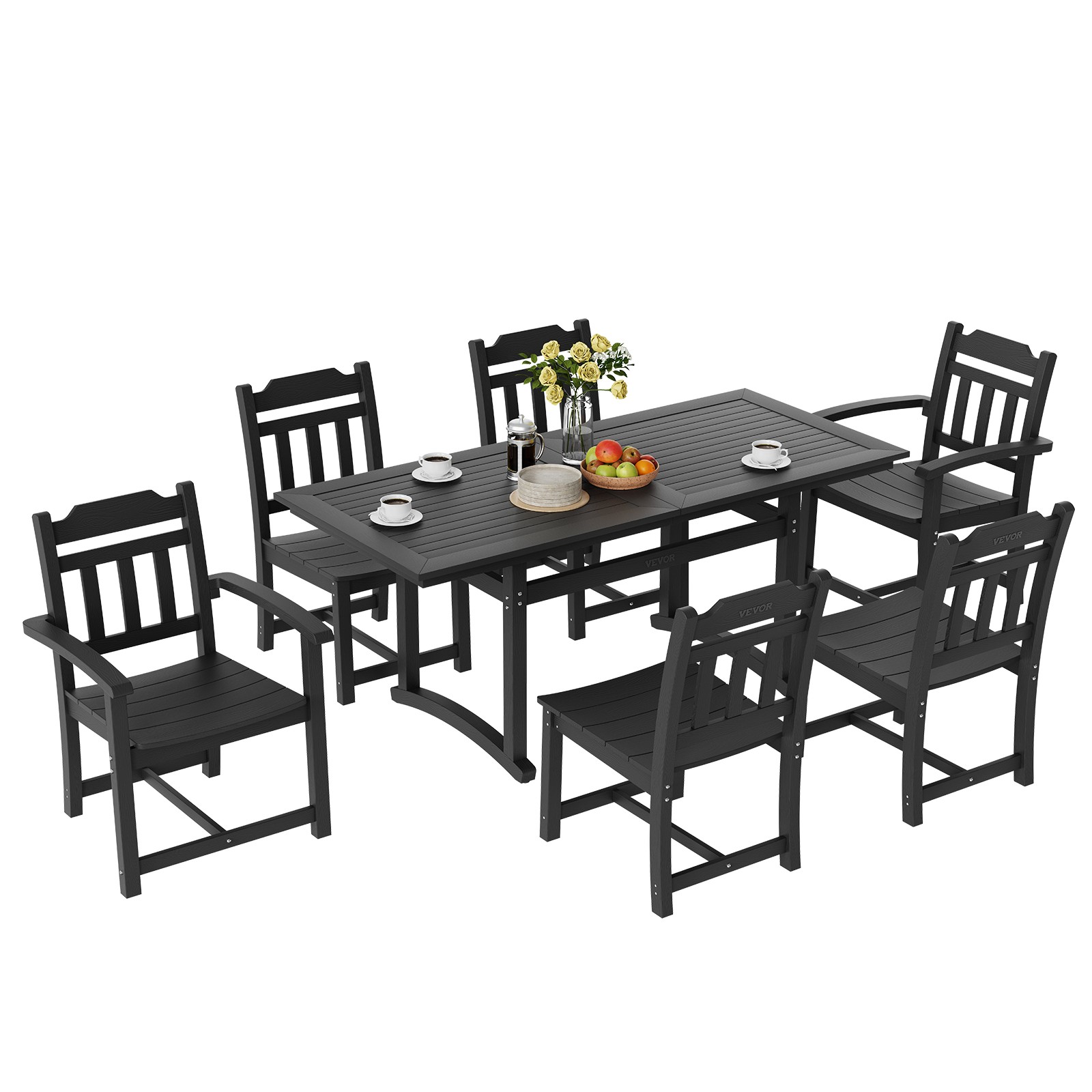 Uimoso 7 Pieces Outdoor Patio Dining Set Furniture Table and 6 Chairs Backyard