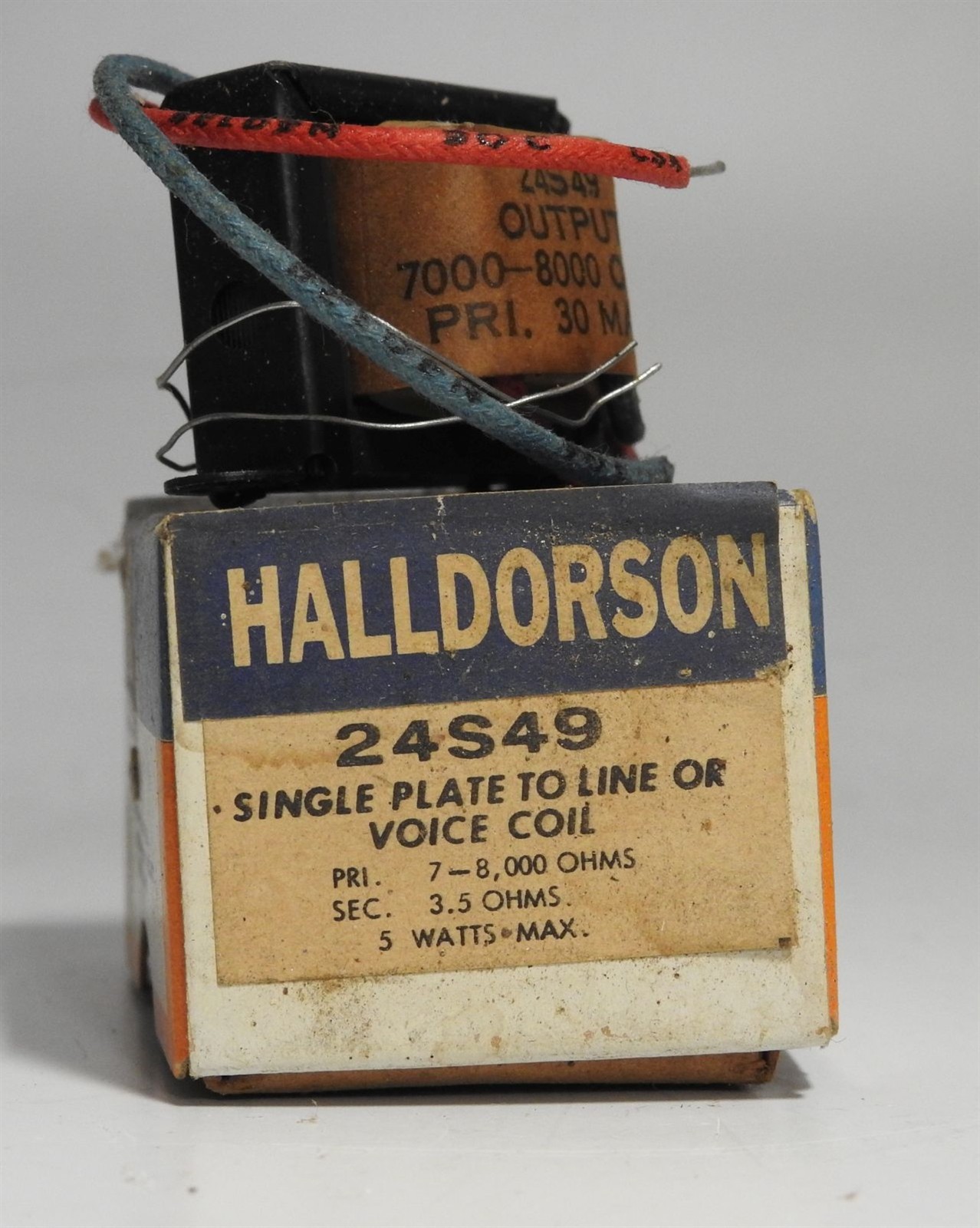NEW IN THE CARTON HALLDORSON 24S49 SINGLE PLATE TO LINE / VOICE COIL TRANSFORMER