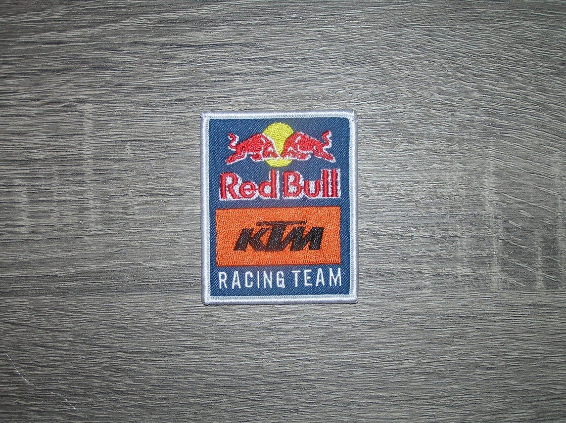 Red Bull KTM Factory Racing Motorsports Energy Drink Iron On Patch 2" x 2.75"