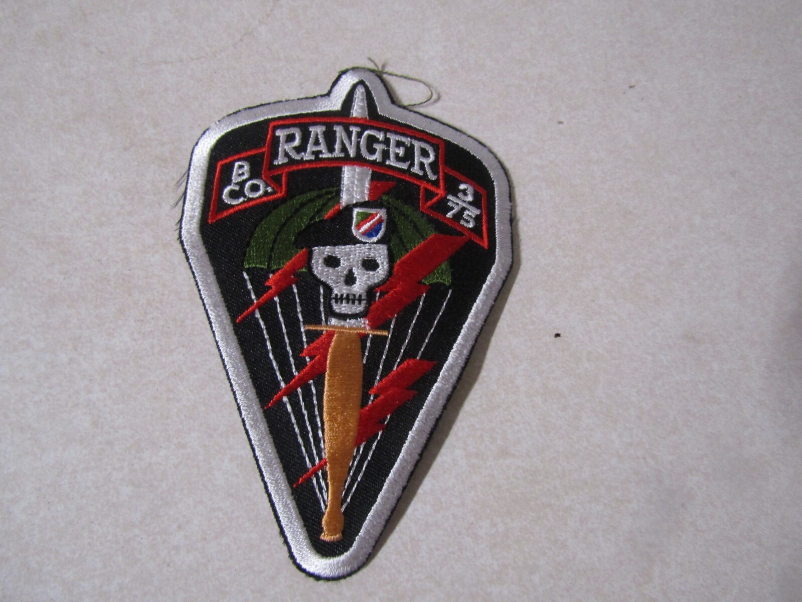 MILITARY PATCH B CO 3/75 RANGER SPECIAL FORCES