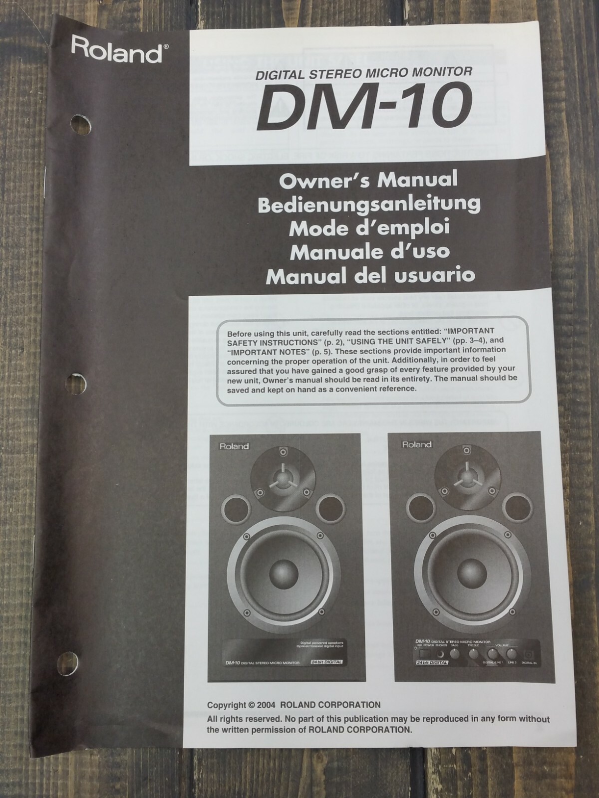 Roland DM-10 Digital Stereo Micro Monitor Owner's Manual