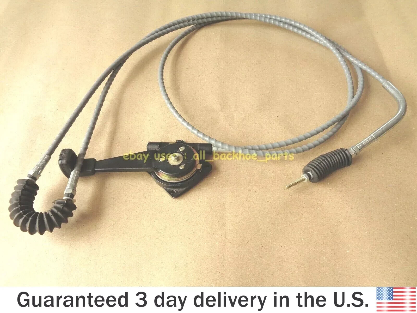 JCB BACKHOE - THROTTLE CABLE ASSEMBLY WITH LEVER & KNOB (PART NO. 334/E6422)