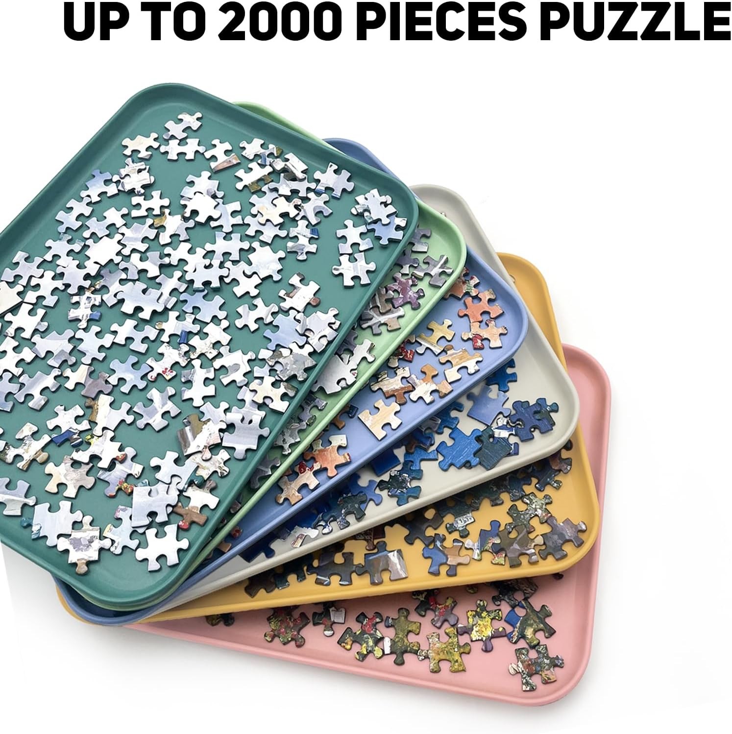Stackable Puzzle Sorting Trays - 6-Pack, 12"x8.7" for 1000/1500/2000 Pieces