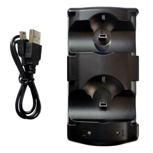 2 in 1 PS3 Controller Charger Station with LED Light Indicator, Charging Cable