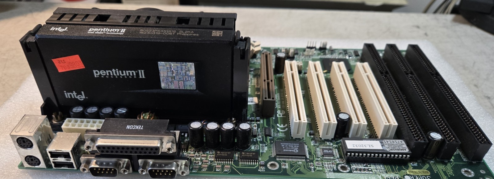 Slot 1 ATX Motherboard Supermicro P6SLA PII 333MHz CPU 128MB RAM 3 ISA Slots