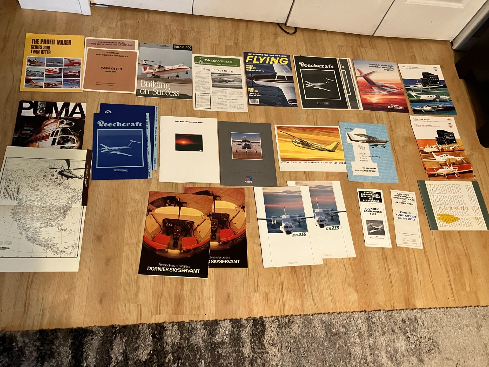 Lot of Aviation Sales Brochures from the 1970s-1980s