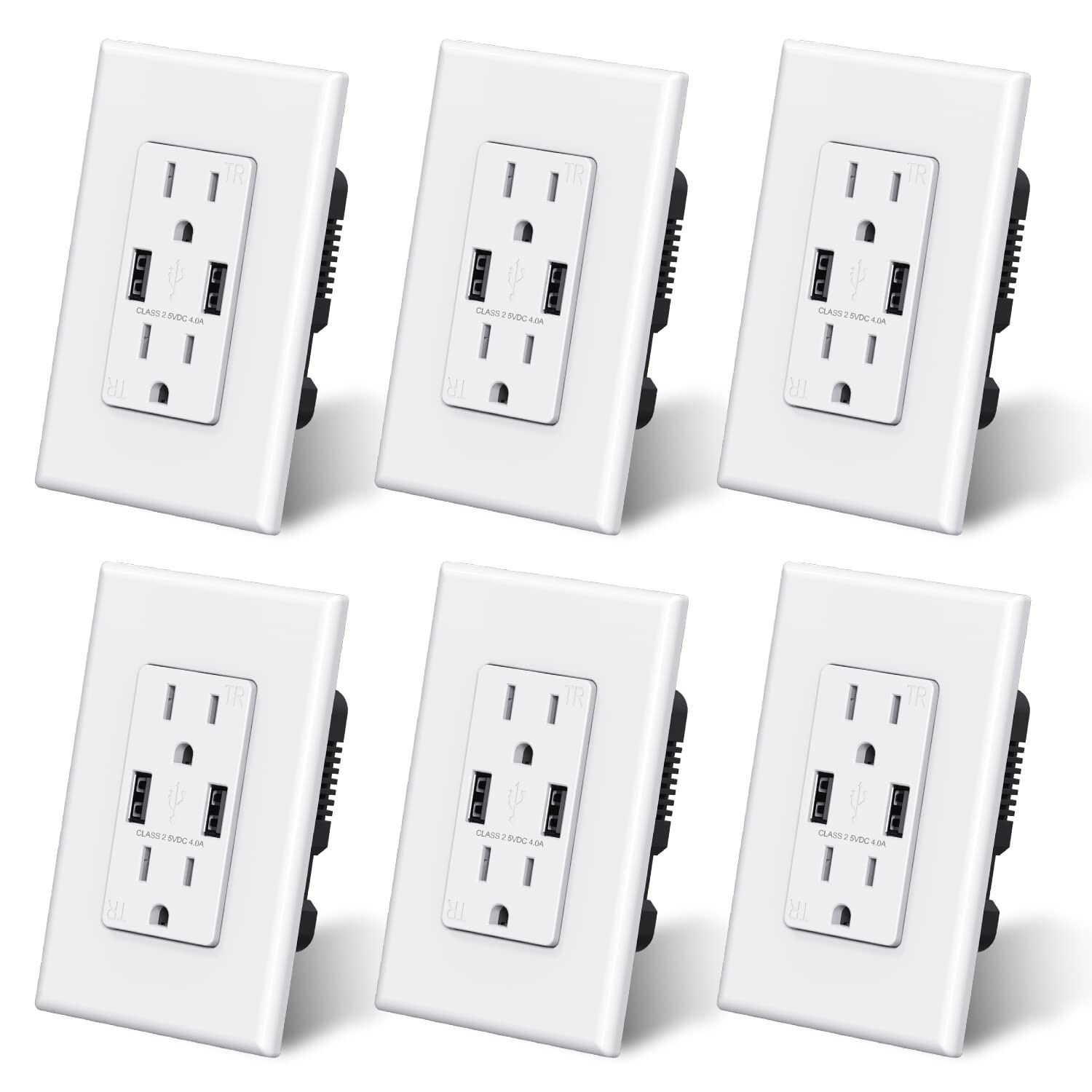 ELEGRP USB Charger Wall Outlet, Dual High Speed 4.0 Amp USB Ports with Smart Chi