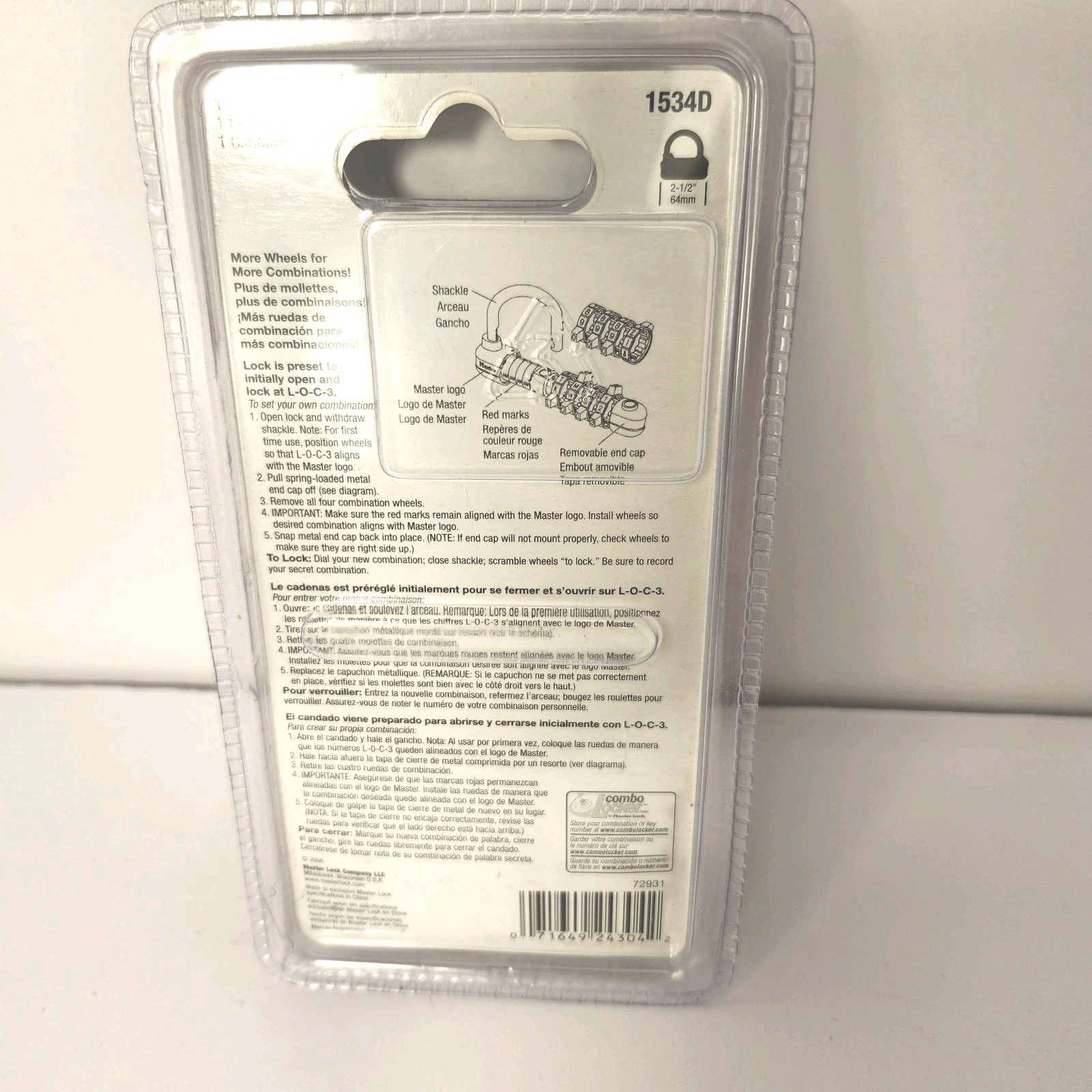 Master Lock Password Plus 2006 Letters And Numbers 1534D- RED