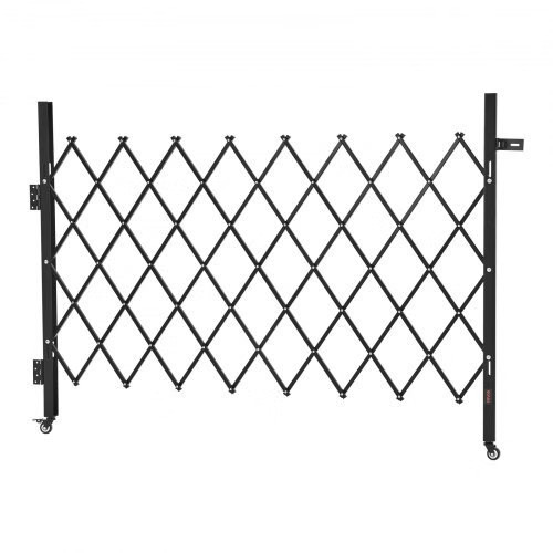 Single Folding Security Gate, Lockable Scissor Gate with 360° Swivel Casters, O