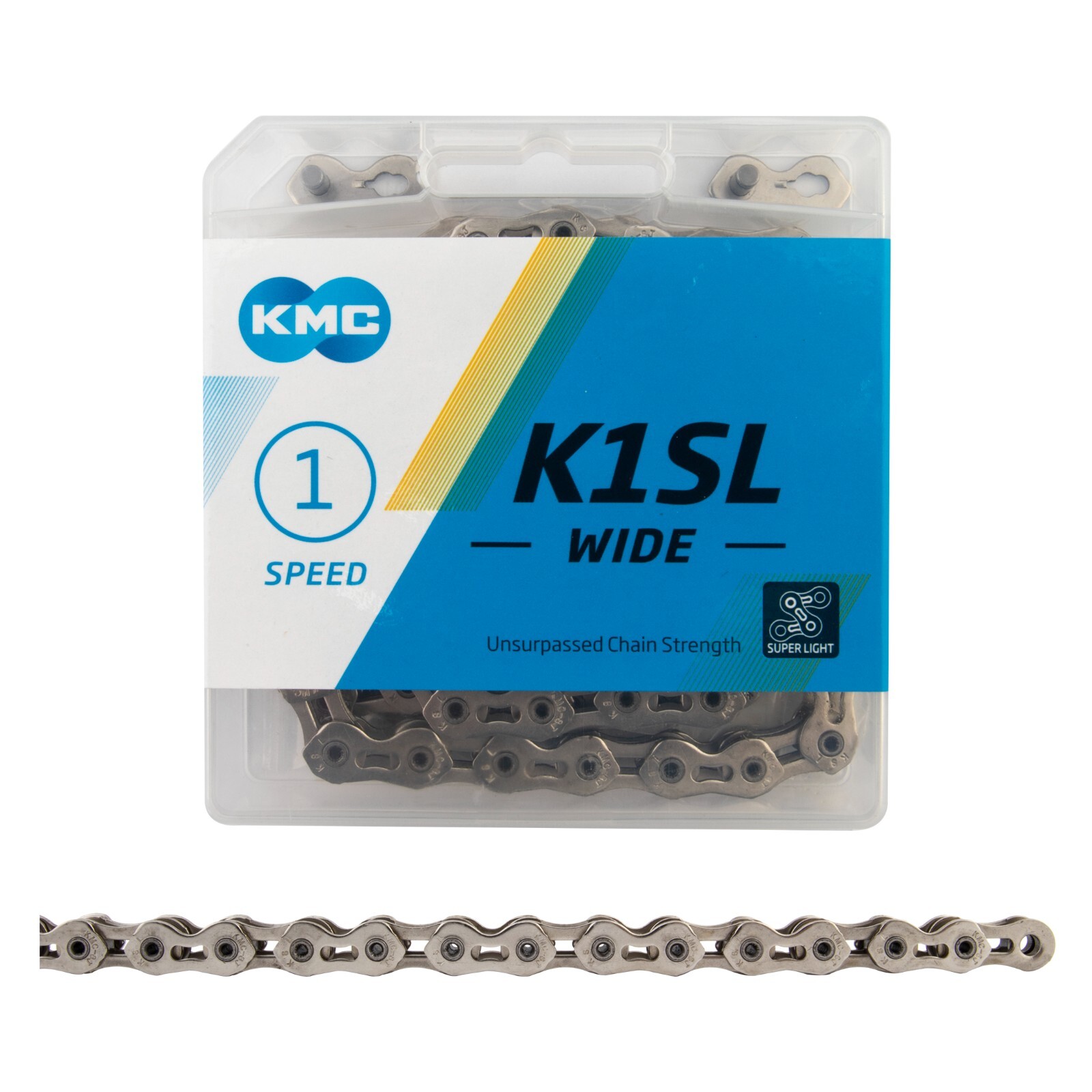 CHAIN KMC K1SL WIDE 1/2x1/8 Chain SILVER