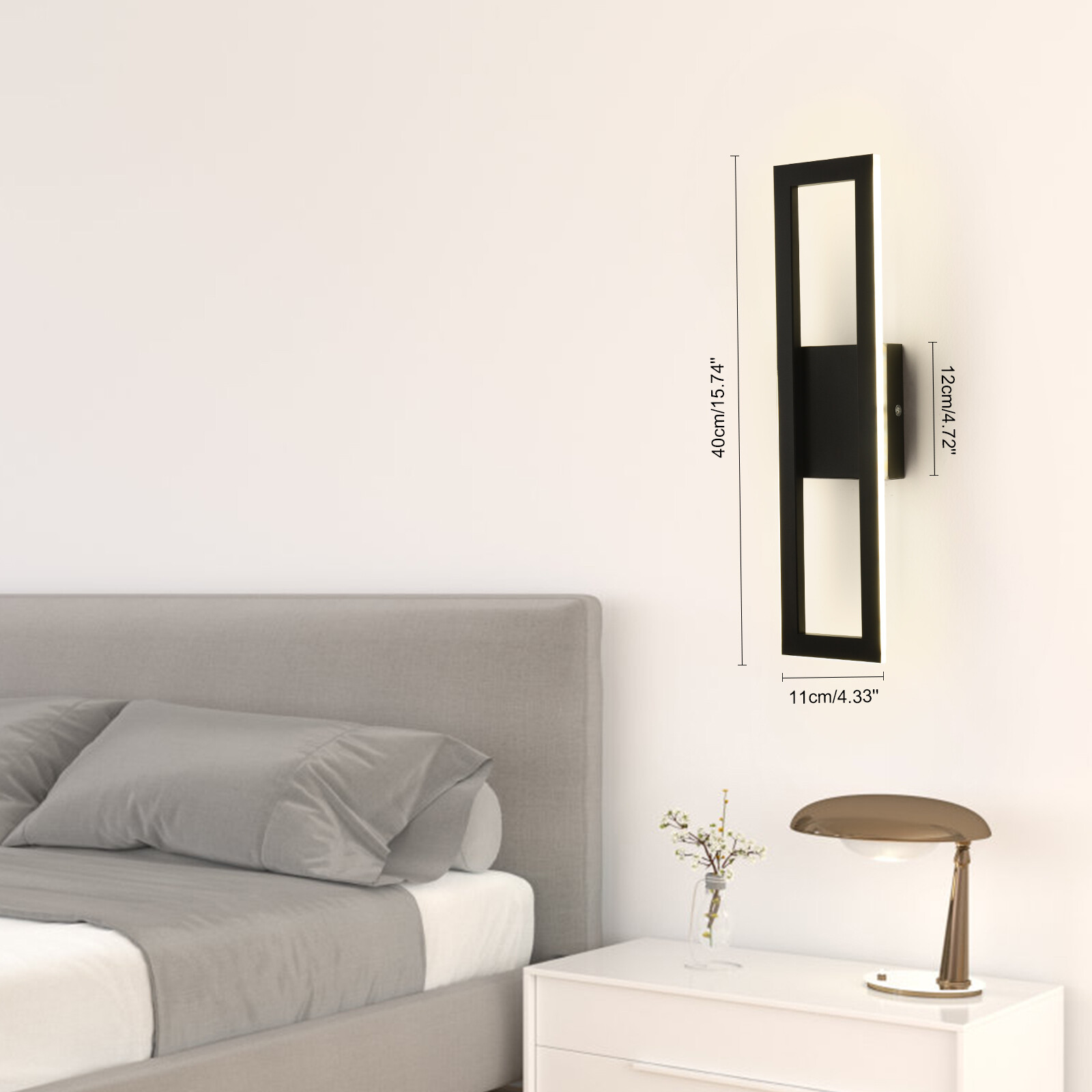 LED Wall Light Indoor Cube Modern Bedroom Living Room Wall Sconce Lamp Dimmable
