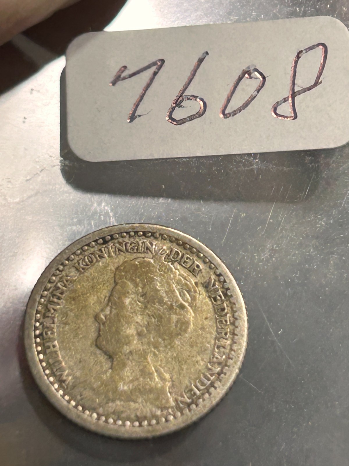 1921 10 CENT NETHERLANDS SILVER COIN - NICE OLD SILVER COIN -