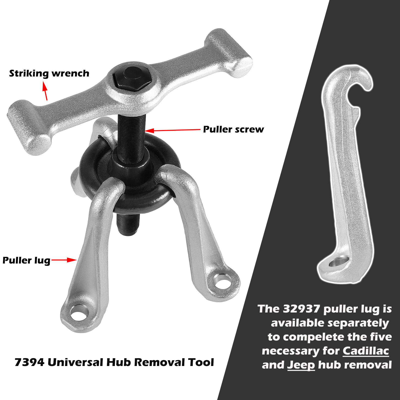 7394 Universal Hub Puller Wheel Hub Removal Tool Replace OTC 7394