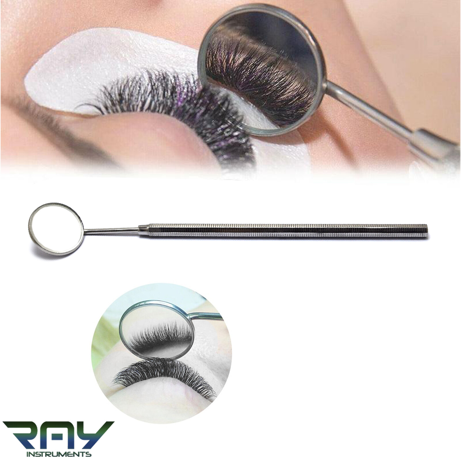 Eyelash Extension Mirror Octagonal Handle Eye Lashes Makeup Inspection Beauty CE