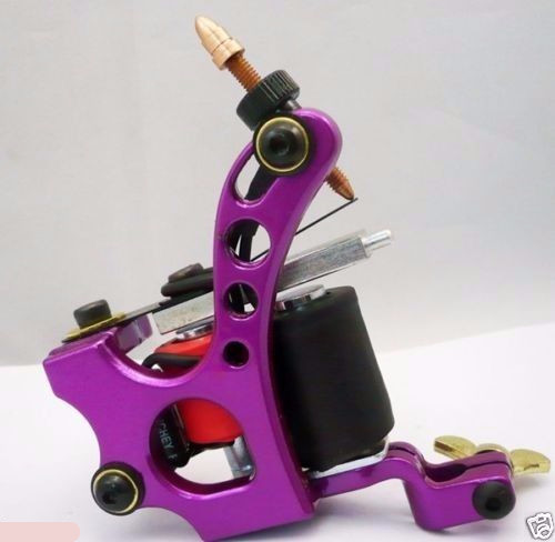 One Aluminum Alloy 10 Wrap Coils Tattoo Machine Gun For Kit Power Supply