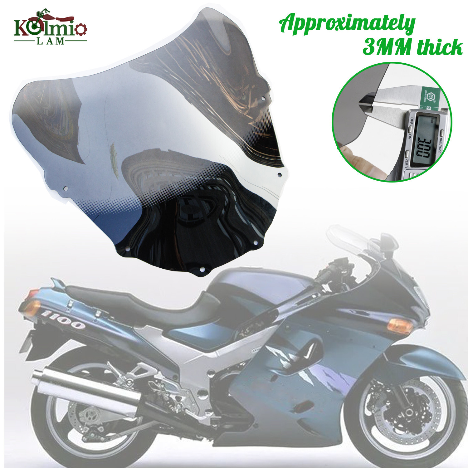 Fit For KAWASAKI ZX-11 ZZR1100 D 1993-2001 Gradient Windshield Windscreen Screen