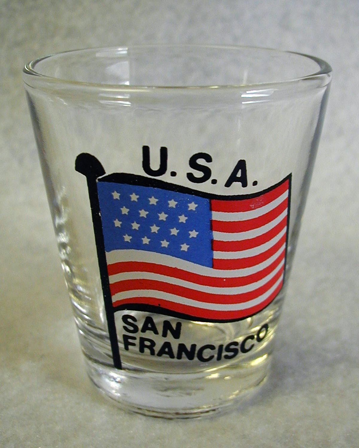 Shot Glass SAN FRANCISCO U.S.A. Flag Shooter 2-3/8" Jigger