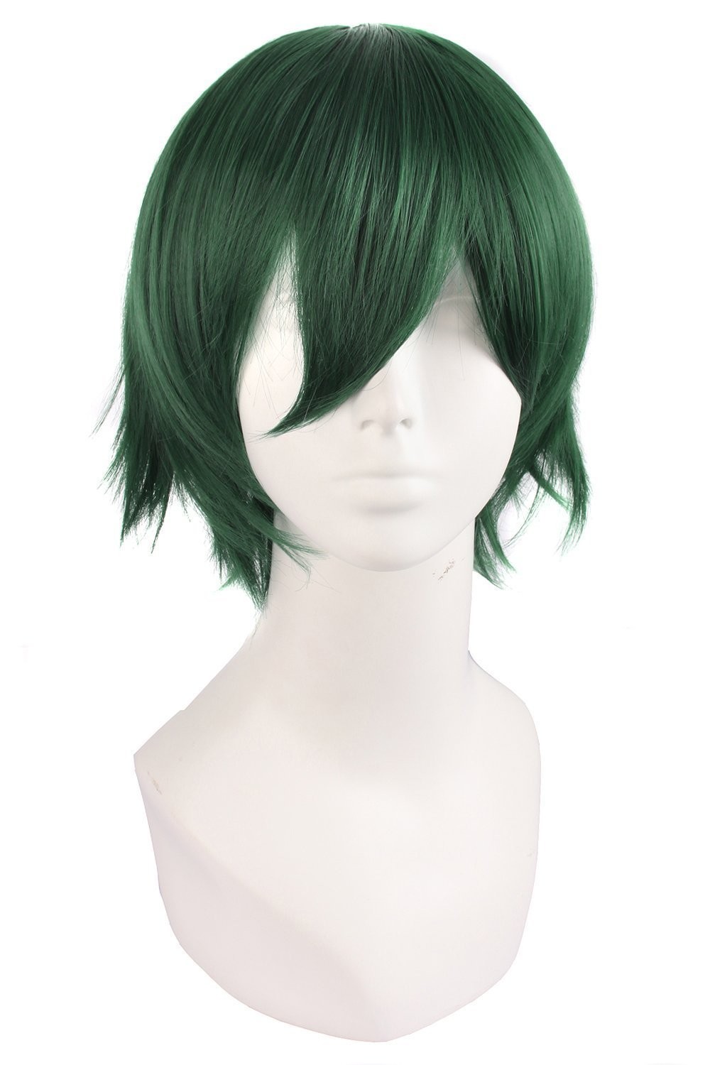MapofBeauty Men's Short Straight Wig Cosplay 12 Inch (Pack of 1), Dark Green