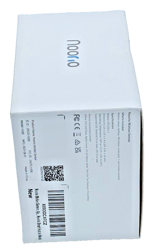 Noorio Home Security Motion Sensor Accurate Alerts White Requires Hub New In Box