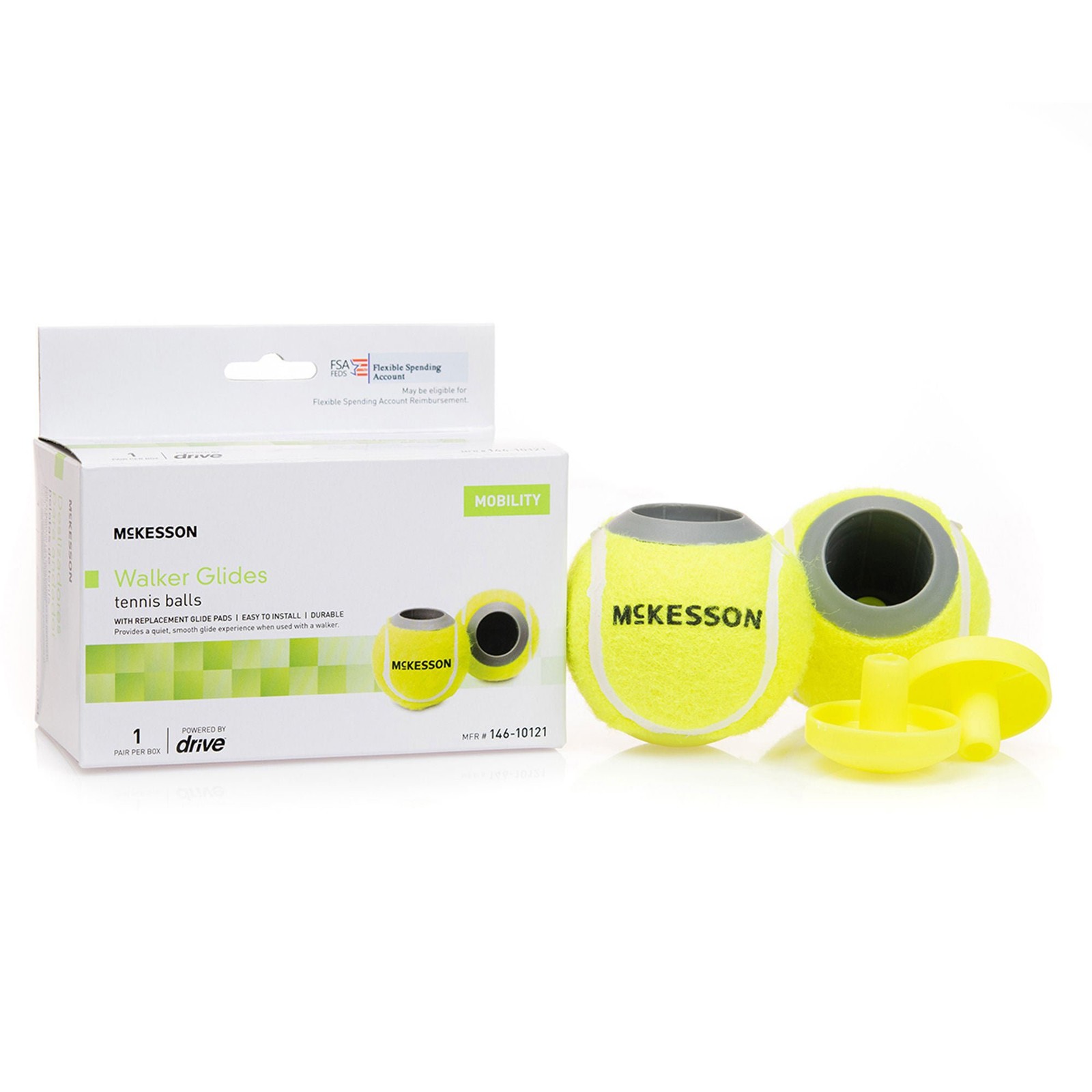 McKesson Tennis Ball Glide Fits Most Standard Walkers 146-10121 10 Ct