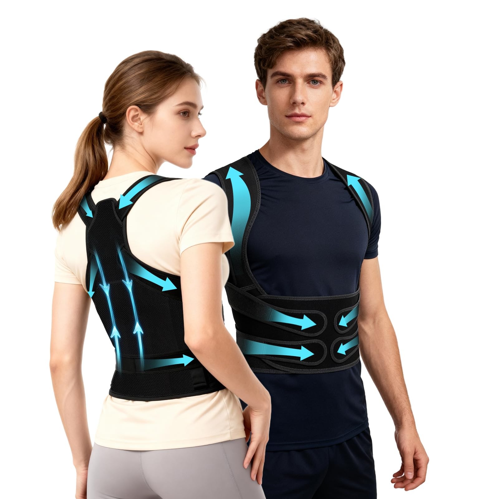 Posture Corrector for & Men, Back Brace Straightener with Adjustable , for Ne...